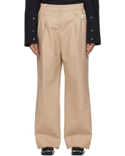 WOOYOUNGMI Beige Straight Trousers - Natural