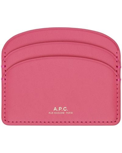 A.P.C. . Pink Demi-lune Card Holder