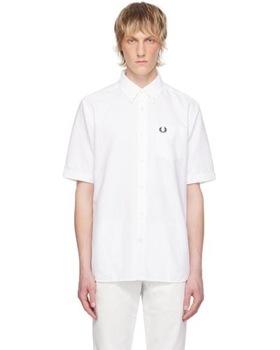 Fred Perry Embroidered Shirt - White