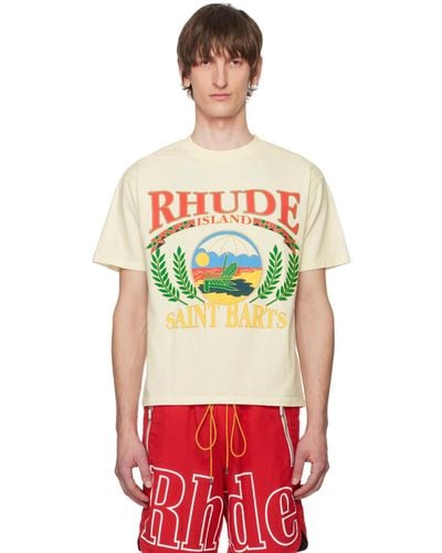 Rhude オフホワイト Beach Chair Tシャツ - レッド