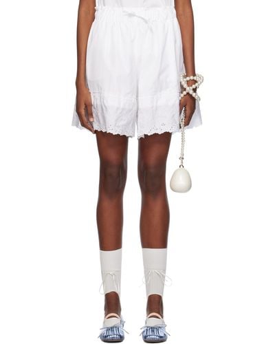 Simone Rocha White Easy Drawstring Shorts