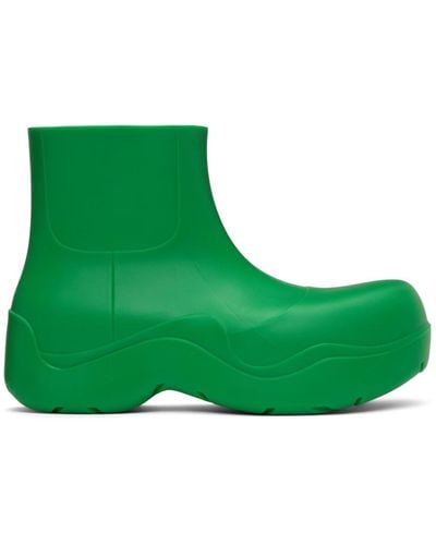 Bottega Veneta Matte Puddle Chelsea Boots - Green