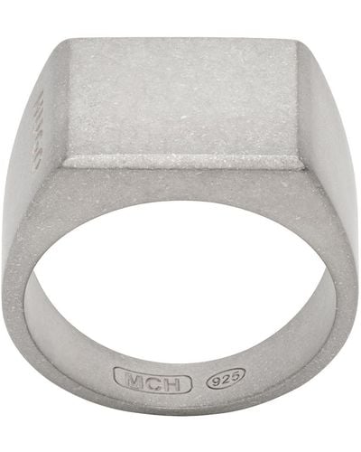 HUGO Silver Engraved Ring - Metallic