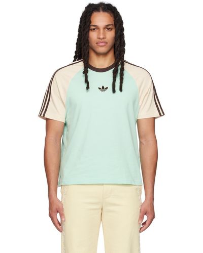 Wales Bonner Blue & White Adidas Originals Edition T-shirt - Green