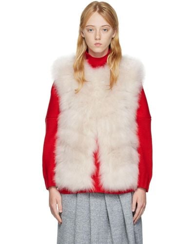 Yves Salomon Off- Lamb Fur Vest - Multicolour