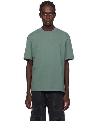 HUGO T-shirt vert en jersey épais