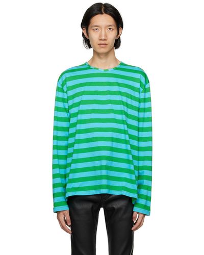Sunnei Striped Long Sleeve T-shirt - Green