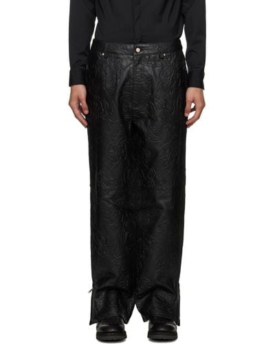 Han Kjobenhavn Embossed Leather Trousers - Black