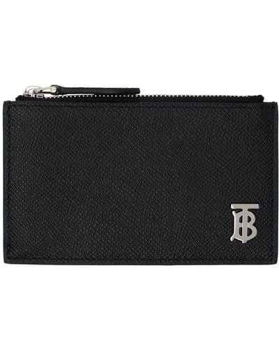 Burberry Tb Zip Card Holder - Black