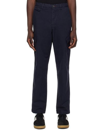 PS by Paul Smith Navy Flap Pocket Cargo Trousers - Blue