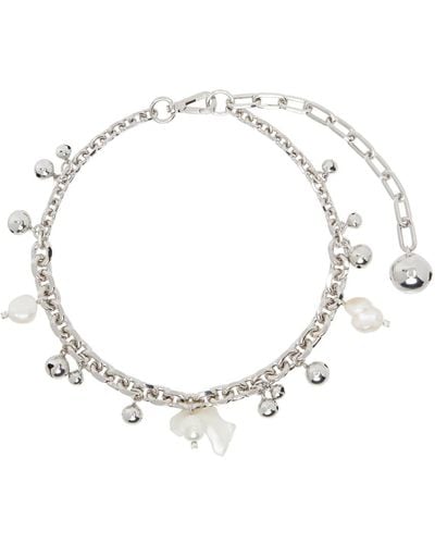 Simone Rocha Bell Charm & Pearl Chain Necklace - White