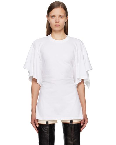 MM6 by Maison Martin Margiela T-shirt blanc à dos ouvert