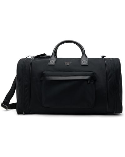 Emporio Armani Asv Recycled Nylon Weekend Bag - Black