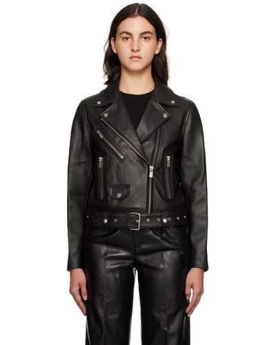 Anine Bing Benjamin Moto Leather Jacket - Black
