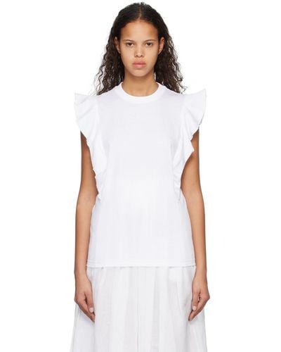 Chloé White Ruffled T-shirt