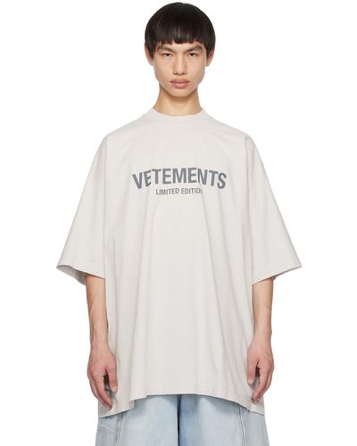 Vetements T-shirt 'limited edition' gris - Blanc