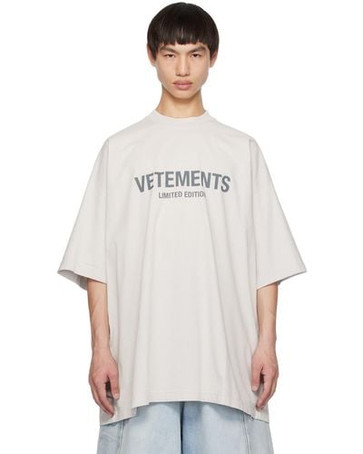 Vetements Grey 'limited Edition' T-shirt - White