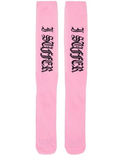 Ashley Williams 'Suffer' Socks - Pink