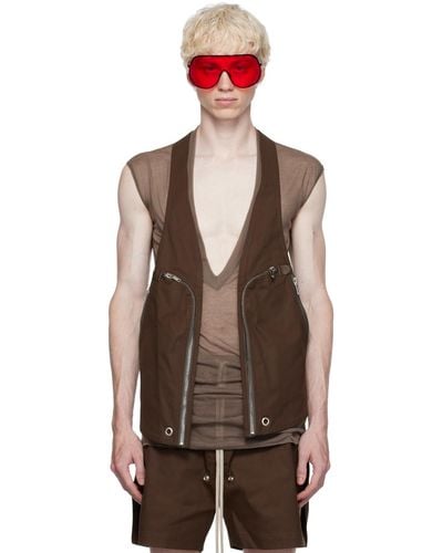 Rick Owens Brown Bauhaus Vest - Multicolour