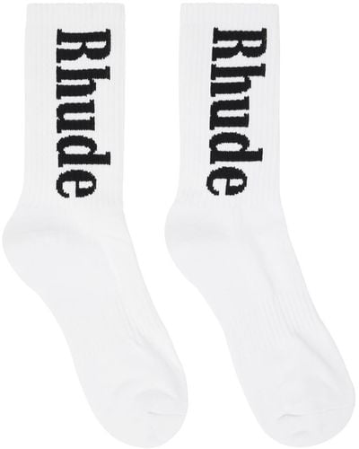 Rhude Rh Vertical Socks - White