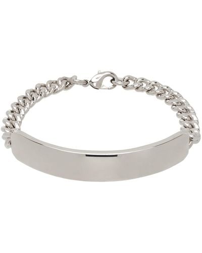 A.P.C. . Silver Darwin Curb Chain Bracelet - Black