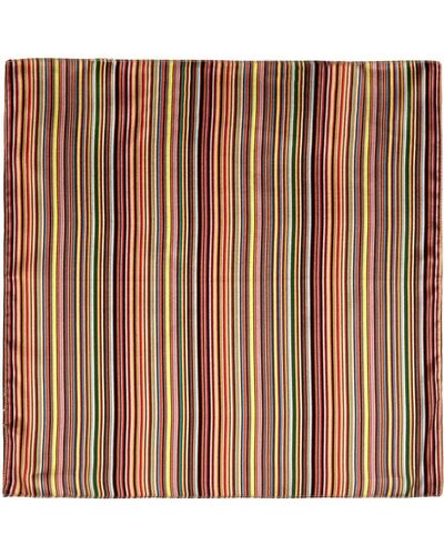 Paul Smith Multicolour Signature Stripe Pocket Square - Brown