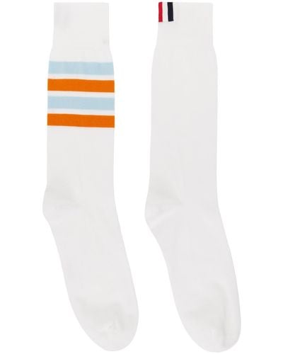 Thom Browne White 4-bar Socks