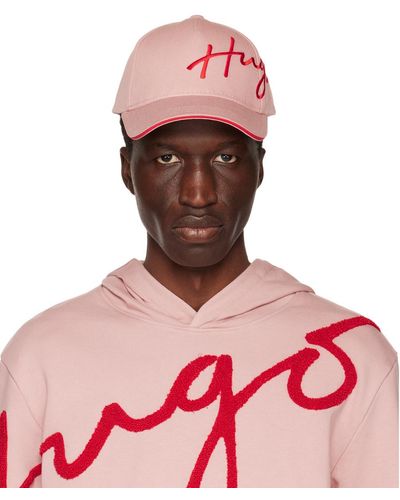 HUGO Pink Embroidered Cap