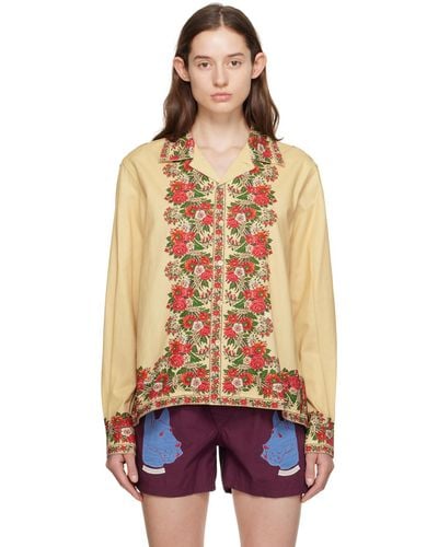 Bode Beige Winter Bouquet Shirt - Multicolour