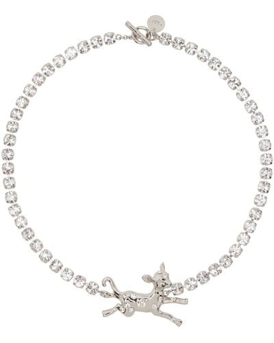 Marni Silver Deer Charm Necklace - Metallic