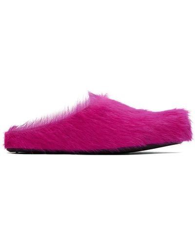Marni Pink Fussbett Sabot Loafers - Purple