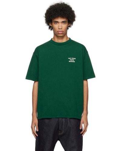 Drole de Monsieur 'le T-shirt Slogan' T-shirt - Green