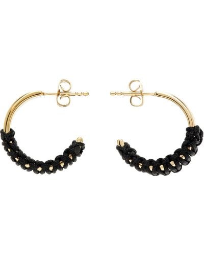 A.P.C. . Gold & Black Hoop Earrings