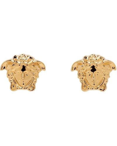 Versace Gold Medusa Head Earrings - Metallic