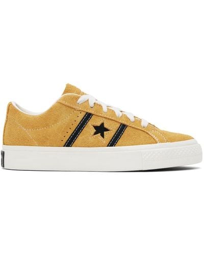 Converse Yellow One Star Academy Pro Suede Low Sneakers - Black