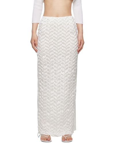 Bevza Spikelet Maxi Skirt - White
