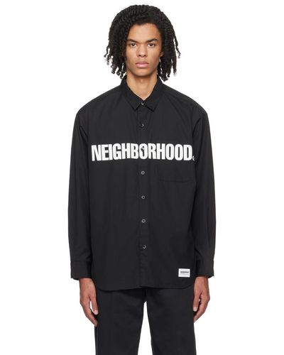 Neighborhood Chemise noire à logo imprimé