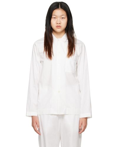 Tekla Chemise de pyjama à manches longues blanche