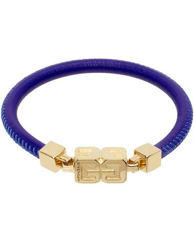 Givenchy Blue G Cube Leather Bracelet
