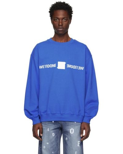 we11done Patched Mirror Sweatshirt - Blue