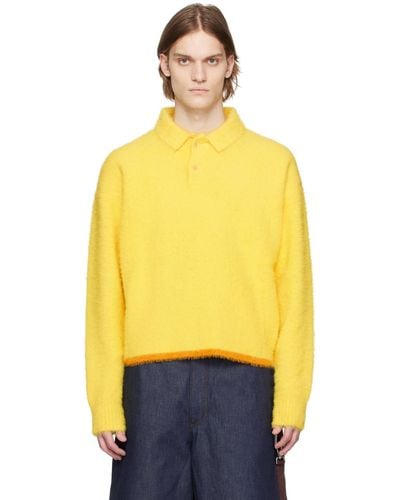 Jacquemus Polo Neve Brushed-knit Jumper - Yellow