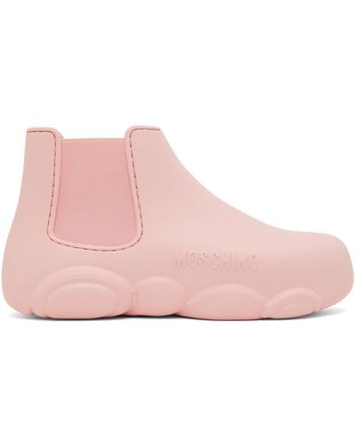Moschino Pink Gummy Ankle Boots - Black