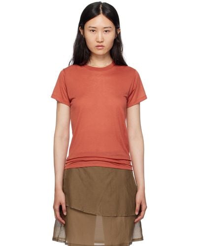 Baserange Semi-sheer T-shirt - Orange