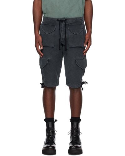 Greg Lauren Army Jacket Shorts - Black