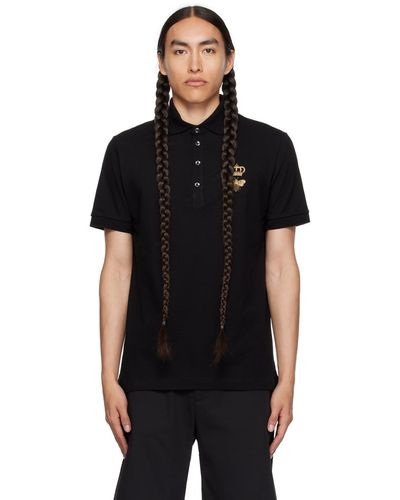Dolce & Gabbana 刺繍 ポロシャツ - ブラック