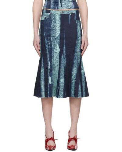 Miaou Gaudi Midi Skirt - Blue