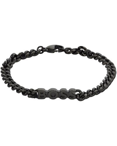 BOSS Gunmetal Chain Bracelet - Black