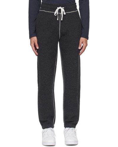 Sunspel Gray Relaxed-fit Sweatpants - Black