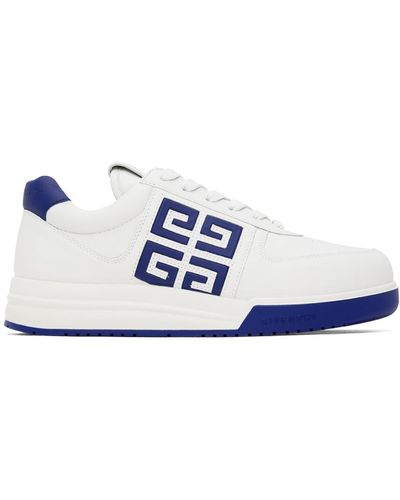Givenchy Baskets blanc et bleu à logos 4g