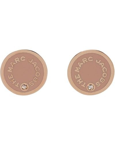Marc Jacobs Rose Gold Medallion Earrings - Black